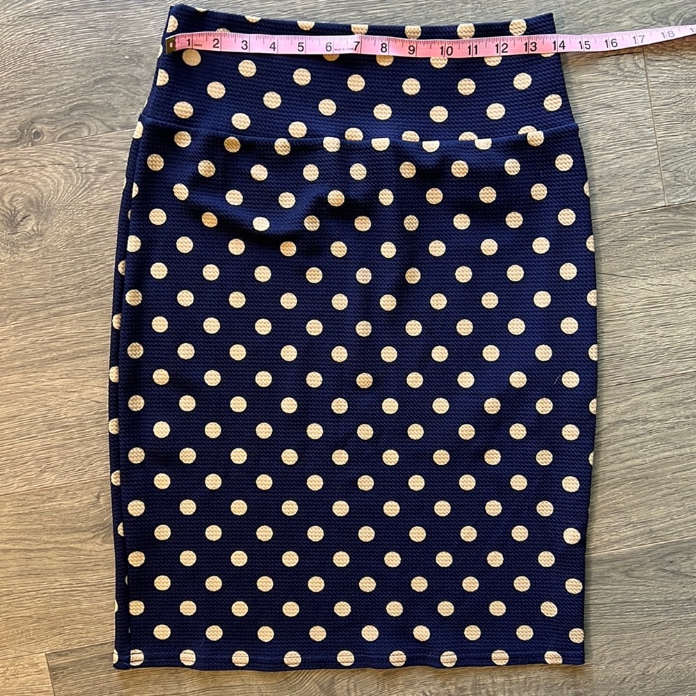 Rock steady navy polka dot skirt